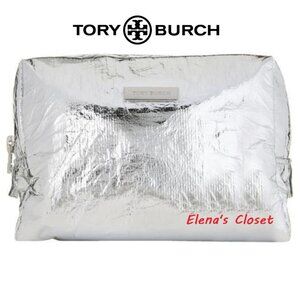 NWT ~ TORY BURCH METALLIC COSTMETIC BAG